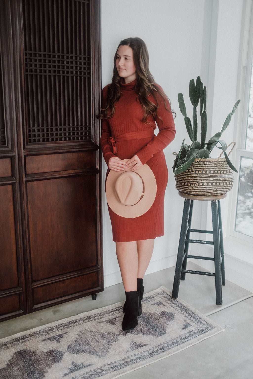 Harper Knit Dress - Redwood