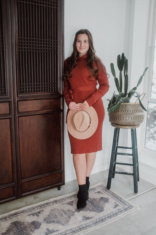 Harper Knit Dress - Redwood
